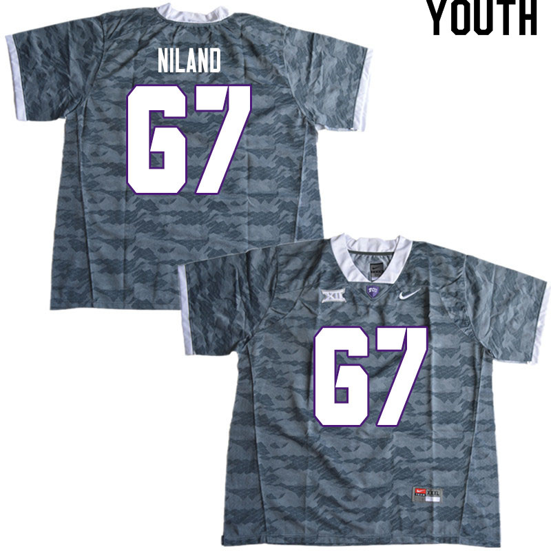 Youth #67 Jack Niland TCU Horned Frogs College Football Jerseys Sale-Gray - Click Image to Close